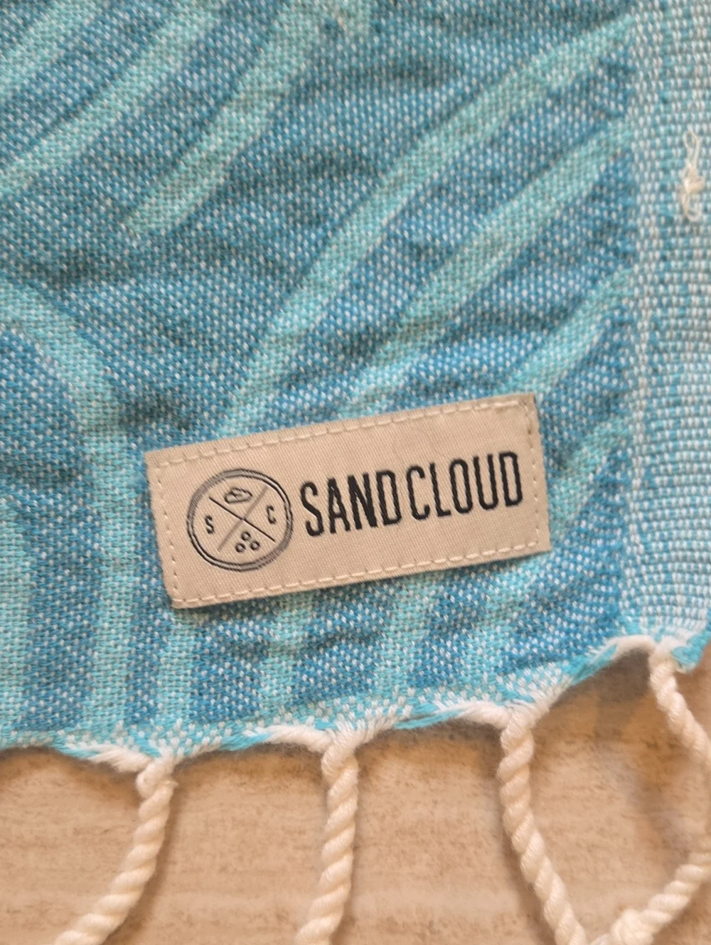 Sand Cloud 100% Turkish Organic Cotton Sea Turtle Swirl Fringed Edge Towel